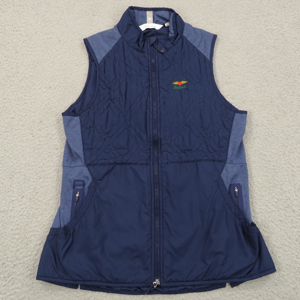 Peter Millar Vest Womens Medium Navy Blue Baltusrol Lizzie Hybrid Quilted Golf